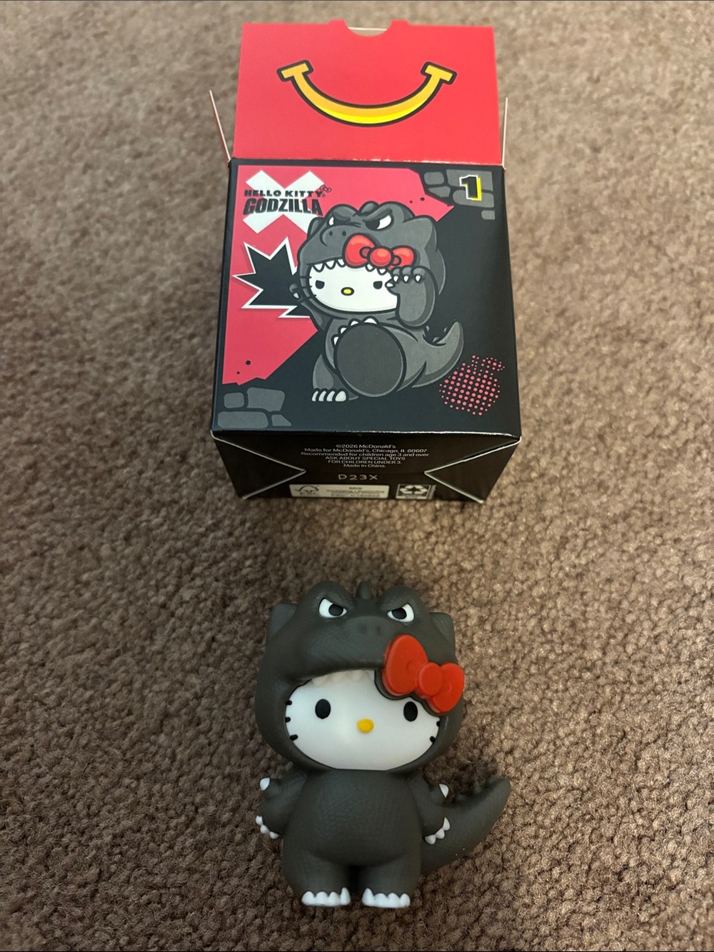 Hello Kitty Gray Monster Costume Figure with Red Bow